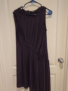 Simply Vera Vera Wang Dark Purple Pleated Midi Dress